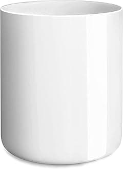 White utensil holder for Countertop, Glossy White Ceramic Utensil Holder for Kitchen Counter Easy to Clean, Modern Small Cooking Utensil Holder Spatula Crock for Décor, 4.5×6.4 IN
