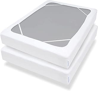 Box Spring Cover Queen Size with Smooth and Elastic Woven Material, Only Covers Sides, Alternates for Bed Skirt, Wrinkle & Fading Resistant, Washable, Dustproof, White, 2 Pack