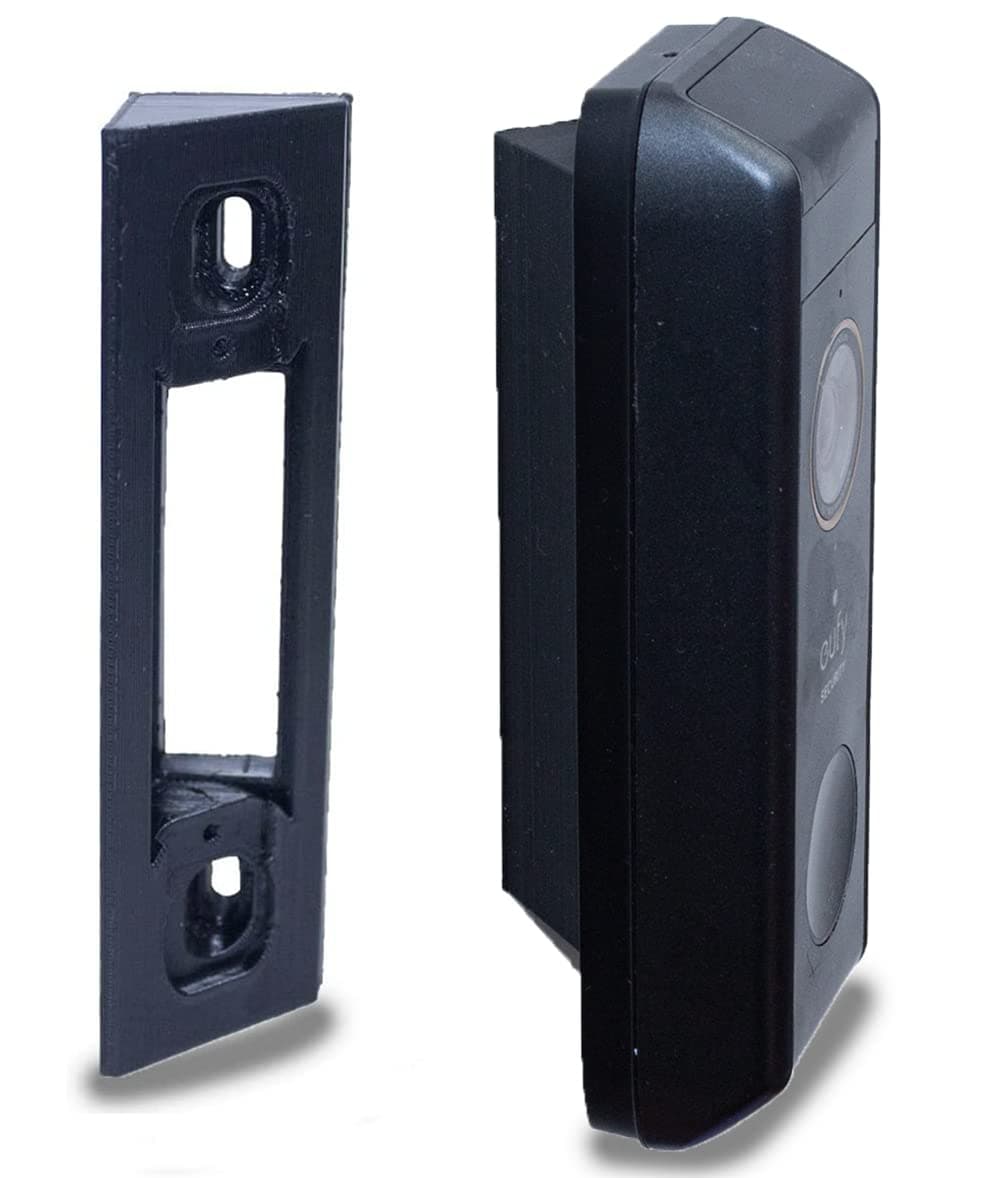 Gestech 45° Corner Angle Mount for Eufy Video Doorbell E340, S210, 2K Wired, Wireless and 1080p Grade Models T8200/T8203/T8210/T8212/T8222 Angled Wall Bracket Wedge for Improved Viewing Angle – Black