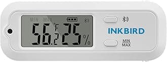 Mini Digital Thermometer and Hygrometer, Temperature Humidity Bluetooth Smart Sensor, for Guitar Humidor Mason Jar Incubators