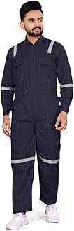 AREEVANZ Men's Cotton Industrial Work WEAR Industrial Coverall Boiler Suit with Reflective Tape