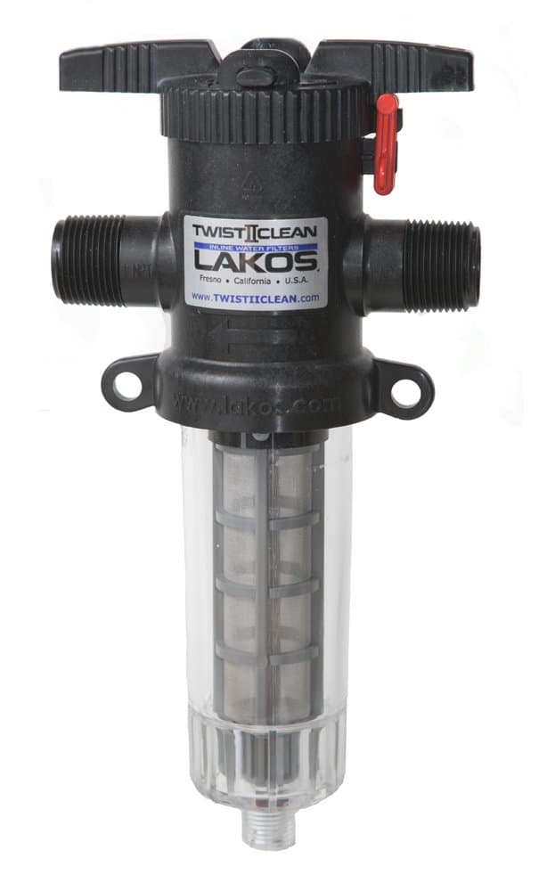 Lakos TwistIIClean 1" Inline Water Filter (100#)