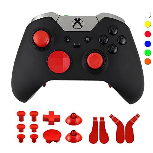 WPS Metal Alloy Bumper Trigger Button Set for XBOX One Elite Controller with Open Tools ( T6 T8 ) - Red