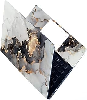 Full Laptop Skin Stickers HD Quality Sticker for Laptops Upto 15.6" (Dustproof|Waterproof|Scratchproof|Reusable) - BK Marble FL Ron