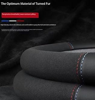 Car Steering Wheel Covers for Volvo XC40,Microfiber Leather Steering Wheel Cover with Badge Emblem Stylish Steering Wheel Protector Wrap Comfort Durability Car Accessories,B3-O type