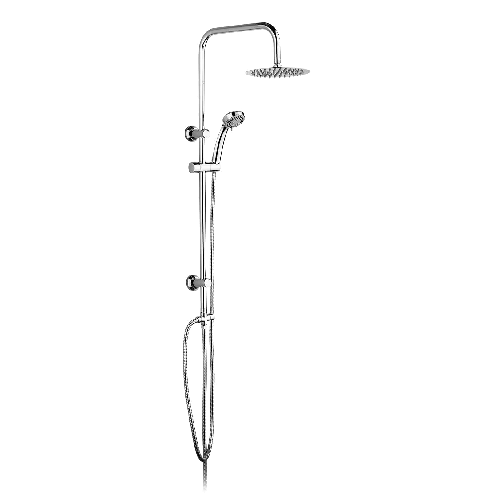 Ibergrif M20702 Shower Column System Without Tap - Rainfall Head, Handheld, Hoses, Diverter, Rod, Mounting Accessories, Riser Rail for Bathroom