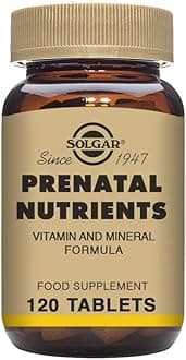 Prenatal Nutrients Tablets - Pack of 120 - for Daily Use - Support for Baby and Mother - Folic Acid, Calcium and Iron - Vegan and Gluten Free