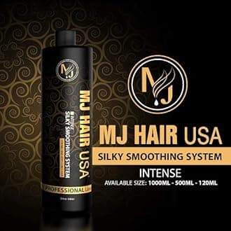 MJ Hair Silky Smoothing System,Professional Brazilian Keratin Treatment 33.8 oz for strong and curly hair (1000 ml- black)