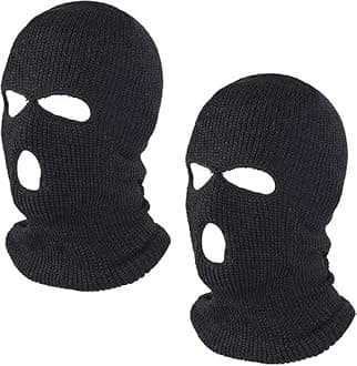 3 Hole Winter Knitted Mask, Outdoor Sports Full Face Cover Ski Mask Warm Knit Balaclava for Adult