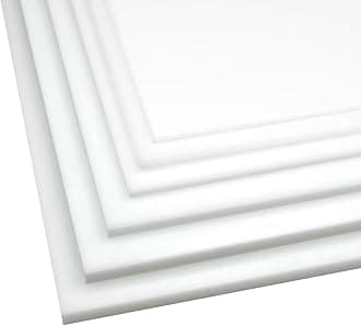 High Density Polyethylene Sheets HDPE Plastic Sheet Board for DIY, Heavy Duty Industry, 3/16" Thick,Size 12" x 12", White Color