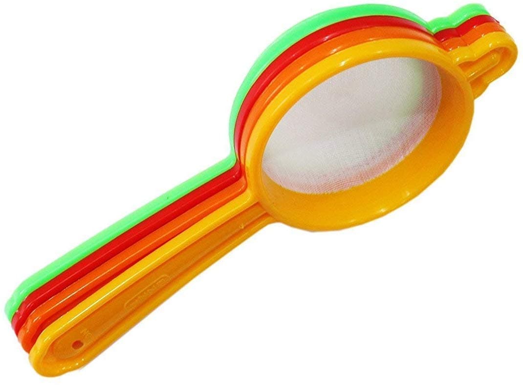 SaioStore Plastic Tea, Coffee Strainer with Double Layer Filtration (Set of 4 Pieces)