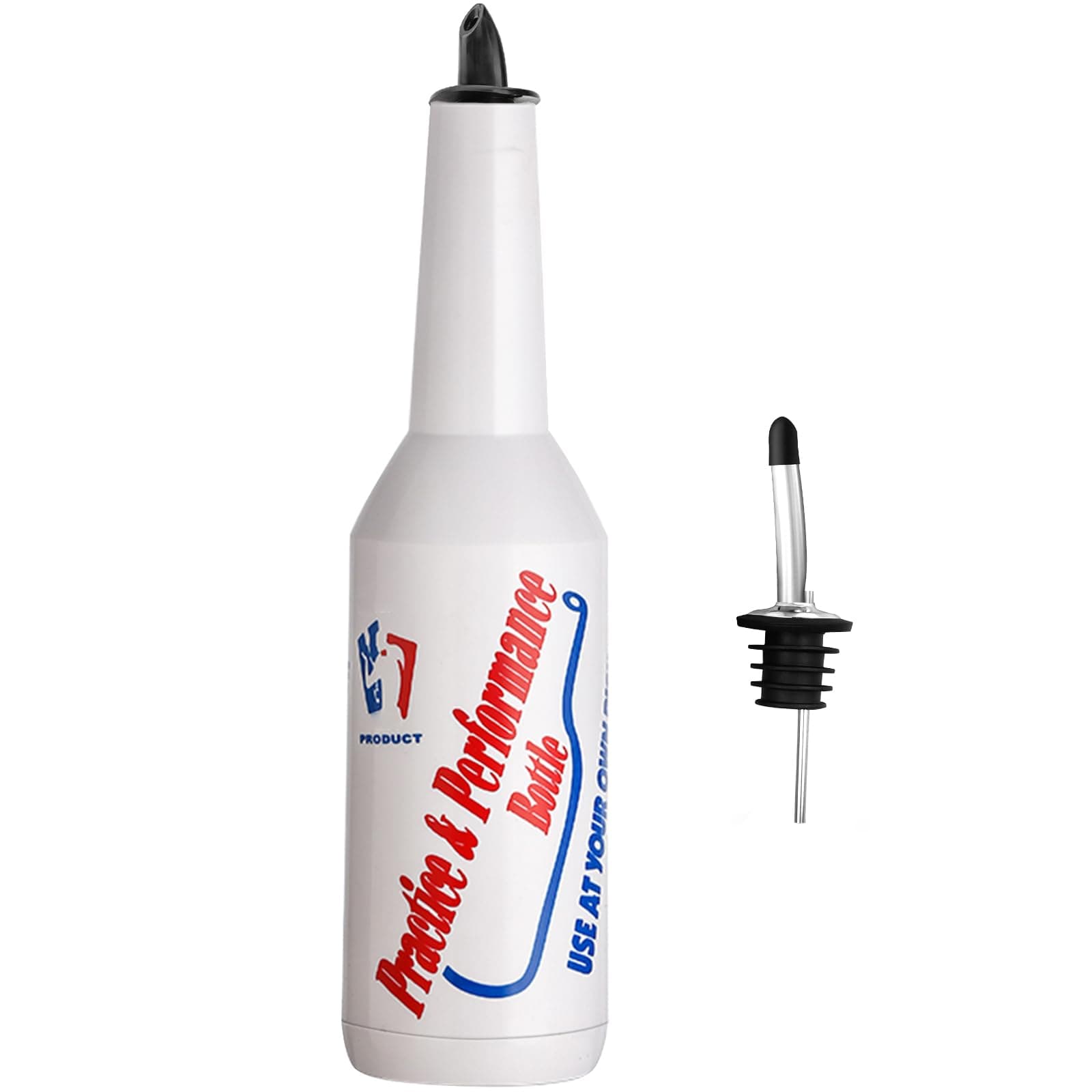 SuproBarware 1pcs Flair Bottle Practice Bartender Practice Bottles 25oz/750ml White Flair Bartending Kit Performance Training Bar Liquor White Decorative Bottles for Bar Pub Wine Cocktail Shaker