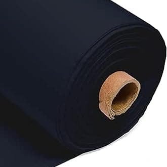 100% Cotton Fabric 60 Inch 150cm Wide 150GSM Material for Sewing, Dressmaking, Quilting, Curtain Linings, Pillowcases & Totes Fabric by The Half Metre by Discount Fabrics LTD(Navy Blue, 5m)