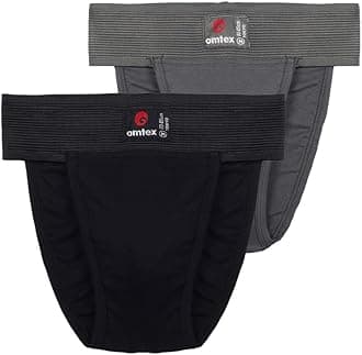 omtex Athletic Tokyo Back Covered Cotton Stretchable Supporter (Pack of 2) Black-Grey