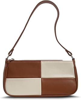 NIUEIMEE ZHOUShoulder Bag for Women Retro Vegan Leather Classic Clutch Tote HandBags Purses with Zipper Closure