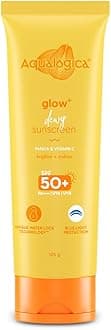 Glow+ Dewy Sunscreen SPF 50 PA++++ - 125g with Papaya & Vitamin C, Lightweight, No white-cast, Blue Light Protection, Suitable for all skin types, Men & Women