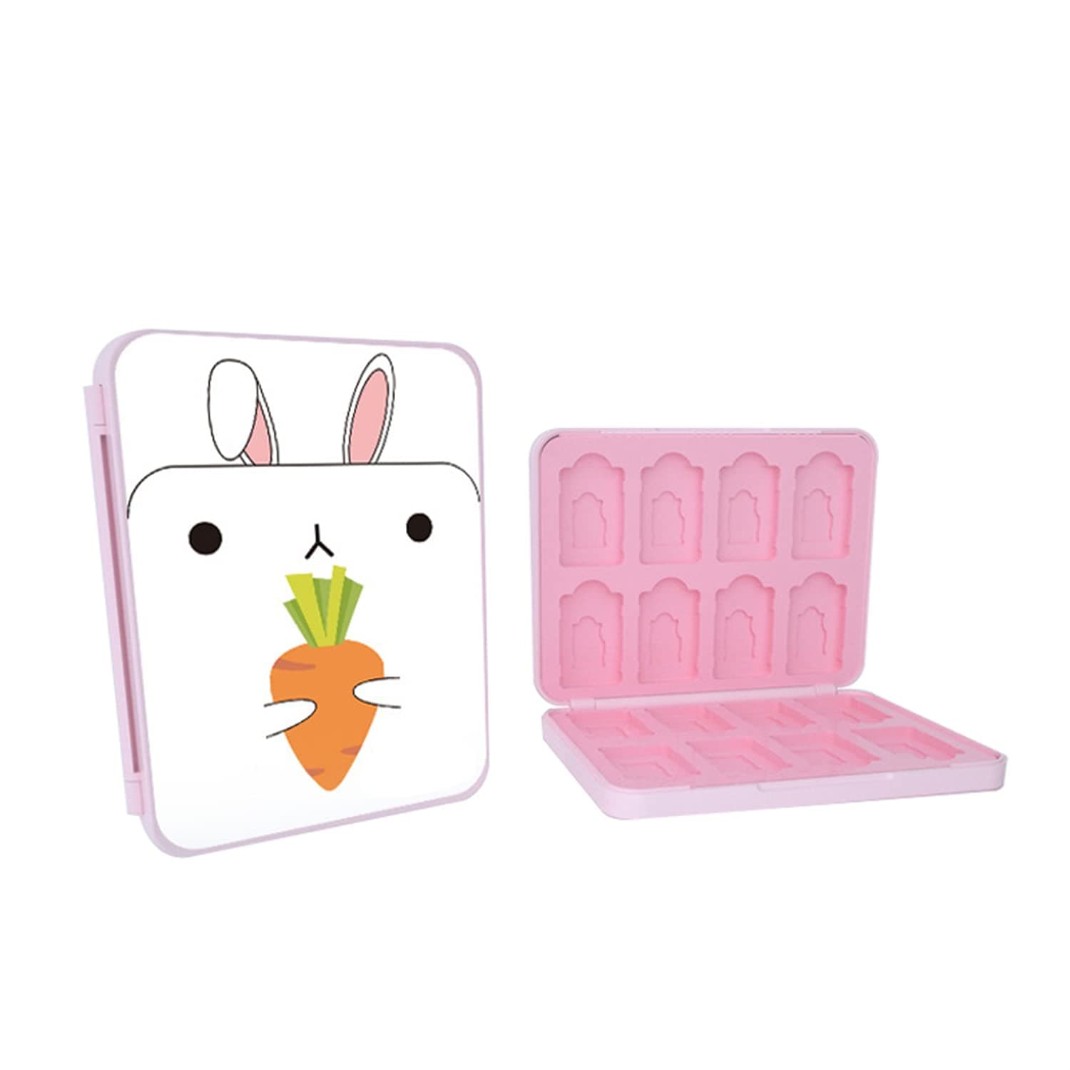 Game Card Case Compatible with NS Switch, Hard Shell Protective 16 Slots Card & 16 Slots Micro SD Card Storage Holder Box, Compact & Portable Switch Game Cartridge Case Box (Rabbit)