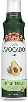 Pompeian 100% Avocado Oil Cooking Spray - 5 fl oz - 148 mL - No Propellants - High Heat Olive Oil for Cooking - Mild Nutty Flavor for Stir Fry, Roasting & Grilling