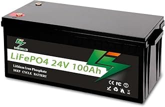 24V 100Ah LiFePO4 Lithium Battery, Lithium Iron Phosphate Rechargeable Battery with 100A BMS For Solar Systems, RV, Boats, Camping, Camping, UPS Power Supply
