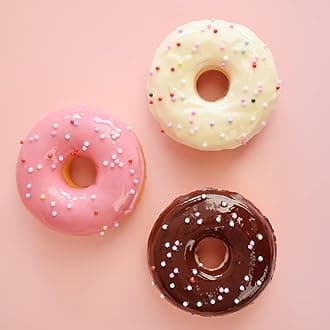 Generic 3 pcs Realistic Artificial Fake Donuts Food Fake Cakes Desserts Donut Decorations for Doughnut Party Decoration, Prop Food 3 x 3 inches （Colorful Bead Design）