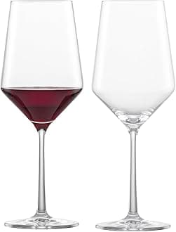 Schott Zwiesel Tritan Crystal Stemware Pure Collection Cabernet/All Purpose Red or White Wine Glass, 18.2-Ounce, Set of 2, Clear