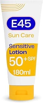 – E45 Sun Body Lotion for Sensitive Skin. Hydrating Sun Cream with very high UVA and UVB protection and SPF 50+. For Dry Skin, Sensitive Skin and Eczema Prone Skin - 180 ml