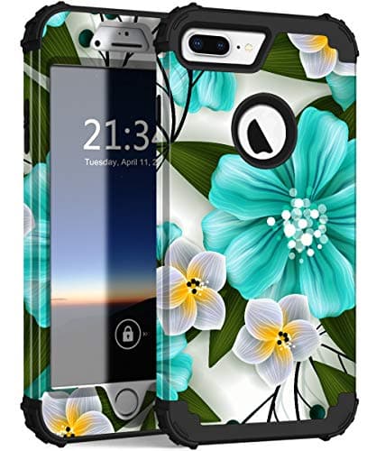 PIXIU Compatible with iPhone 8 Plus Case/iPhone 7 Plus case,Three Layer Heavy Duty Hybrid Sturdy Armor Shockproof Protective Phone Cover Cases for Apple iPhone 8 Plus/7 Plus