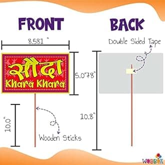 WOBBOX Mehndi Decoration Sangeet/Mehndi Night Party Props, Bollywood New Dialogue Multi Colour, Mehndi Decoration Items (19 Pcs) & Wobbox TM Desi Indian Style Desi Wedding Photo Booth Party Props