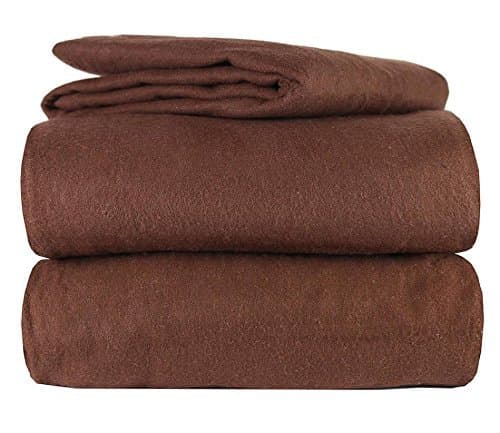 100% Cotton Heavy Weight 4 Piece Solid Flannel Sheet Set in 6 Colors and 4 Sizes (Twin, Coffee)