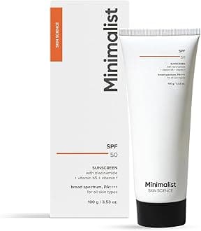 Minimalist Sunscreen SPF 50 PA+++ with Niacinamide & Multi-Vitamins | Clinically Tested in US (In-Vivo) | Lightweight with Multi-Vitamins | No White Cast | Broad Spectrum | Face Sunscreen for Men & Women | 100gm
