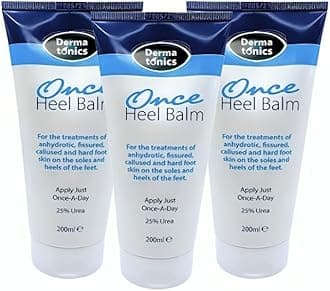 Dermatonics Once Heel Balm | Long-lasting Relief for Rough, Dry, and Callused Heels and Feet | Paraben-free and Clinicaly Proven | Visible Result in 8 Days | Pack of 3 x 200 ml