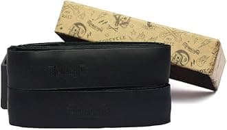 Trip Machine Company Motorcycle Handle bar Leather Grip Wraps - Universal Grips Accelerator Custom Cover wrap Set for Bike Handlebar (Black)