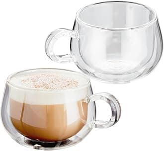 Double Walled Cappuccino Coffee Handled Cups