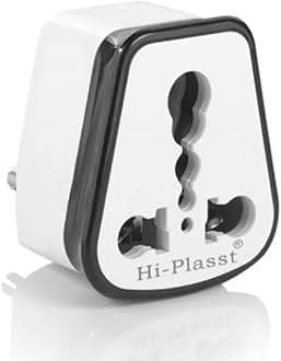 HI-PLASST 6a to 16a Converter Plug | 6 amp to 16 amps Converter Plugs Useful for 16a Extension Board with16 amp Socket and 16 Ampere Plug Top,for A/C,Refrigrator,etc,230 Volt AC.(Black,10 Pieces)