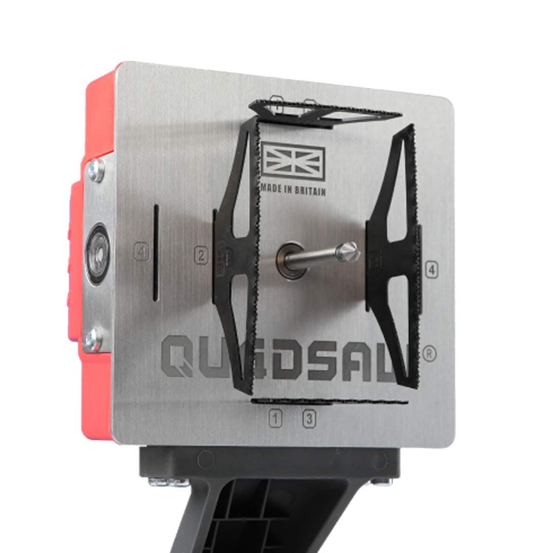 square hole cutter drill attachment, designed for installing outlet gang boxes and light switches
