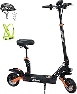Kukirin G2 Pro Single Motor Scooter, with Seat, Adjustable Seat, Removable, 48V 15Ah Detachable Battery, 45km Speed, LED Highlights, Foldable, with Helmet and Vest