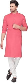 Enmozz® Multi Colored Cotton Plain Men's Ethnic Kurta Only