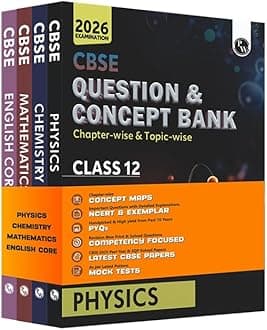 PW CBSE Question & Concept Bank (QCB) Class 12 Physics, Chemistry, Mathematics and English Combo Set of 4 Books Chapter-wise and Topic-wise Solved Questions For 2026 Exams PW