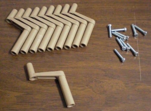 10 Each Mobile Home Camper Plastic Window Cranks Beige/Light Brown 1-3/4" w/Screws #881