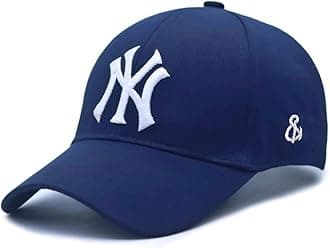Fashionable Latest 3D Embroidered Cotton Adjustable Baseball caps for Men, Navy Blue E, Free Size