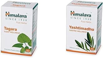 Himalaya Wellness Pure Herbs Tagara Sleep Wellness Promotes Restful Sleep 60 Tablets & Himalaya Wellness Pure Herbs Yashtimadhu Gastric Wellness 60 Tablet