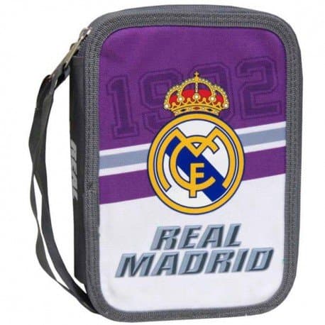 Real Madrid Purple White double decker pencil case