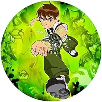 Ben 10 Edible Wafer Paper Pre-Printed Cake Topper (6/7/8 Inches) (7 Inch) BUY 1 SHEET GET 1 PACK OF CUTOUTS/UNCUT TOPPER FREE