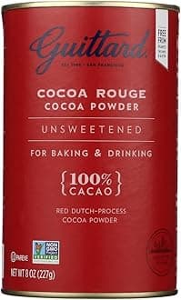 E Cocoa Powder, Unsweetened Rouge Red Dutch Process Cocoa, 8oz Can
