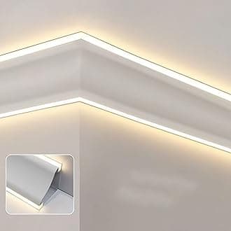 Crown Molding Led Indirect Lighting, Baseboard Led Strip Diffuser for Wall Corner or Ceiling, Surface Mounted Crown Moulding Without Led Strip(1.8m/5.9ft)