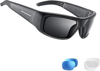 OhO sunshine Bluetooth Sunglasses,Open Ear Wireless Sunglasses with Polarized UV400 Protection Safety Lenses,Unisex Design Sport Headset for All Editions of Smart Phone (Black Frame Four Colors Lens)