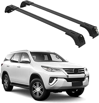 ERKUL Roof Rack Cross Bars for Toyota Fortuner 2015-2026 | Aluminum Crossbars with Anti Theft Lock for Rooftop | Compatible with Flush Rails - Black