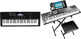 Casio CT-X700 61-Key Portable Keyboard & RockJam 61 Key Keyboard Piano Stand With Pitch Bend Kit, Piano Bench, Headphones, Simply Piano App & Keynote Stickers