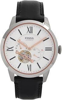 Fossil Men's Analog Automatic Watch with Leather Strap ME3105