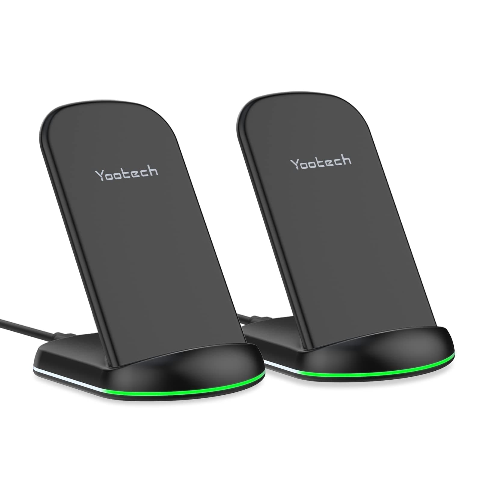 Yootech [2 Pack] Wireless Charger,10W Max Wireless Charging Stand,Compatible with iPhone 17/17 Pro/17 Pro Max/Air/16/15/14/13/SE 2022/12/11/X/8,Galaxy S25/S24/S23(No AC Adapter)